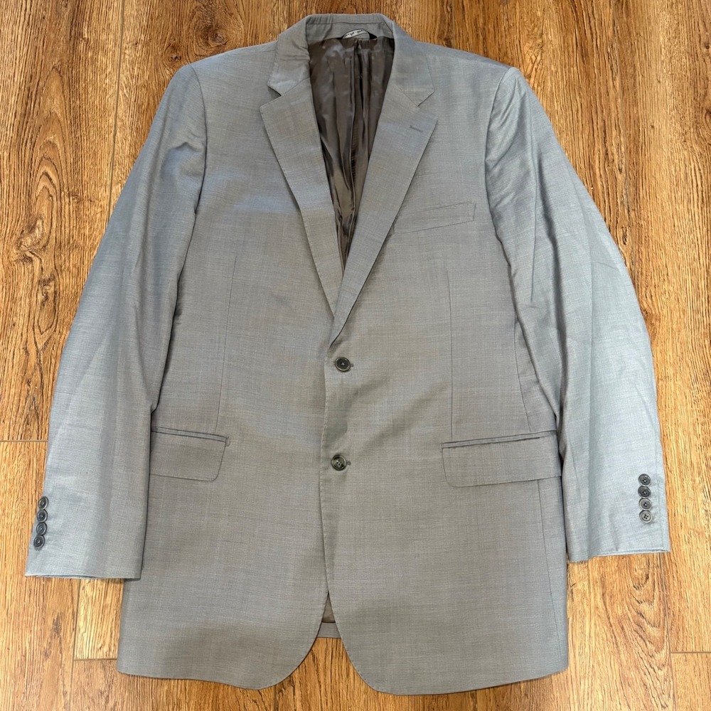 Ermenegildo Zegna 100% Wool Blazer Sport Coat Jacket Made in Italy Mens 44L Gray